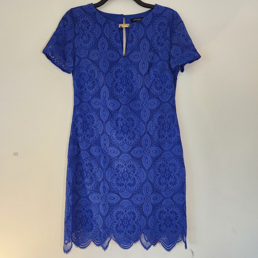 NWOT Kensie, Royal Blue Lace Sheath Dress, Keyhole Size 6